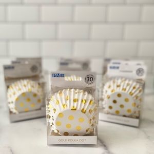 🆕 Gold Polka Dot cupcake liners